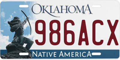 OK license plate 986ACX