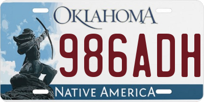 OK license plate 986ADH