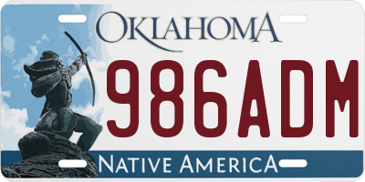 OK license plate 986ADM