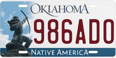 OK license plate 986ADO