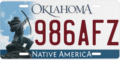OK license plate 986AFZ