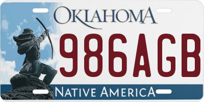 OK license plate 986AGB