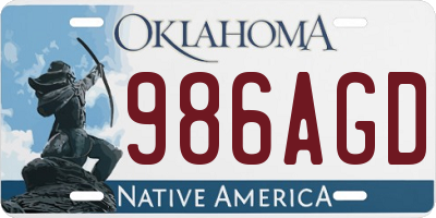 OK license plate 986AGD