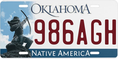 OK license plate 986AGH