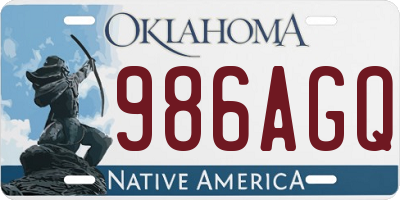 OK license plate 986AGQ