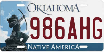 OK license plate 986AHG