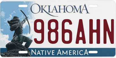 OK license plate 986AHN