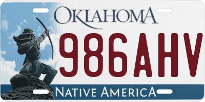 OK license plate 986AHV