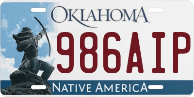 OK license plate 986AIP