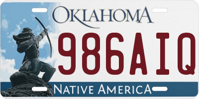 OK license plate 986AIQ