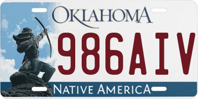 OK license plate 986AIV
