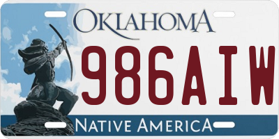 OK license plate 986AIW