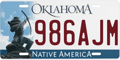 OK license plate 986AJM