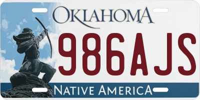 OK license plate 986AJS