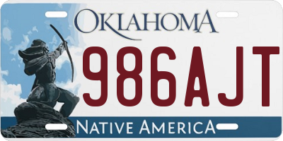 OK license plate 986AJT