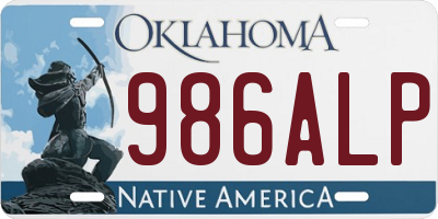 OK license plate 986ALP