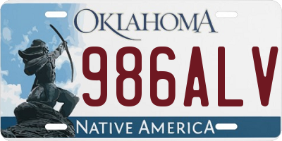 OK license plate 986ALV