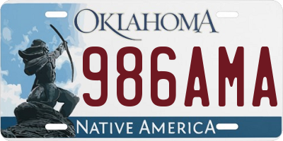 OK license plate 986AMA