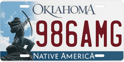 OK license plate 986AMG