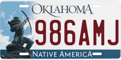 OK license plate 986AMJ