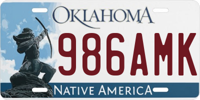 OK license plate 986AMK