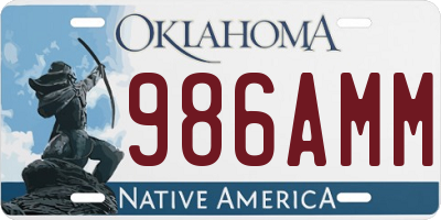 OK license plate 986AMM