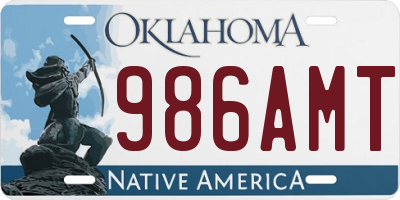OK license plate 986AMT