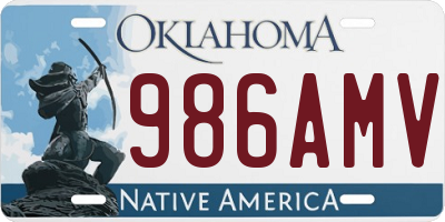 OK license plate 986AMV