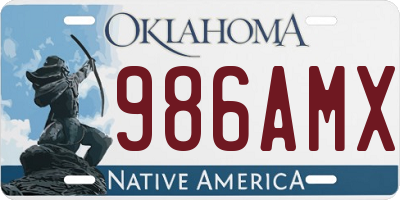OK license plate 986AMX