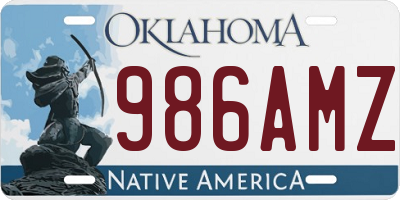 OK license plate 986AMZ
