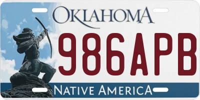 OK license plate 986APB