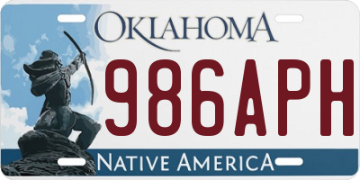 OK license plate 986APH