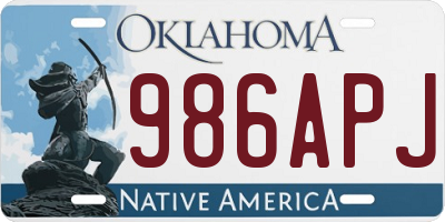 OK license plate 986APJ