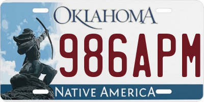 OK license plate 986APM