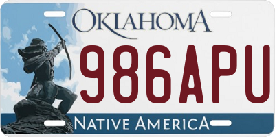 OK license plate 986APU