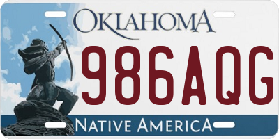 OK license plate 986AQG