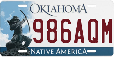 OK license plate 986AQM