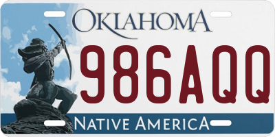 OK license plate 986AQQ