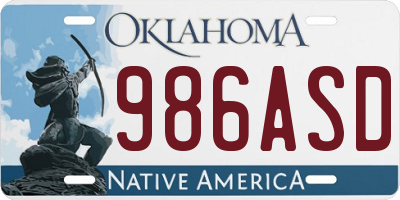 OK license plate 986ASD