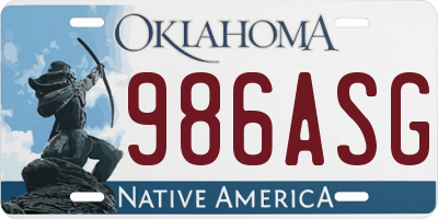 OK license plate 986ASG