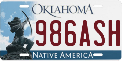 OK license plate 986ASH