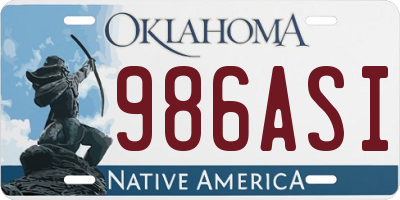 OK license plate 986ASI