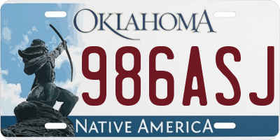 OK license plate 986ASJ