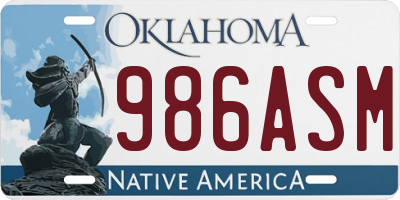 OK license plate 986ASM