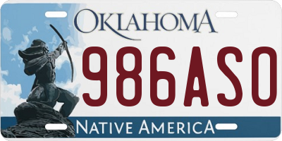 OK license plate 986ASO