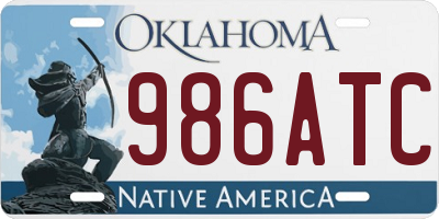OK license plate 986ATC
