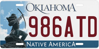 OK license plate 986ATD