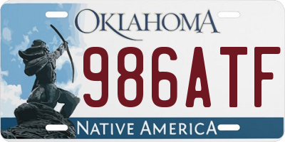 OK license plate 986ATF