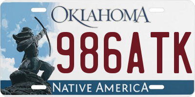 OK license plate 986ATK