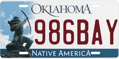 OK license plate 986BAY